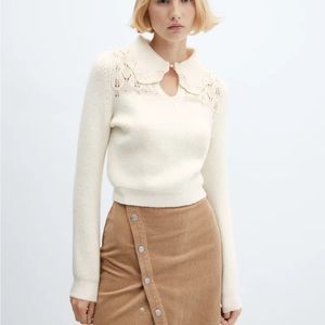 Mango Open-work Knit Sweater